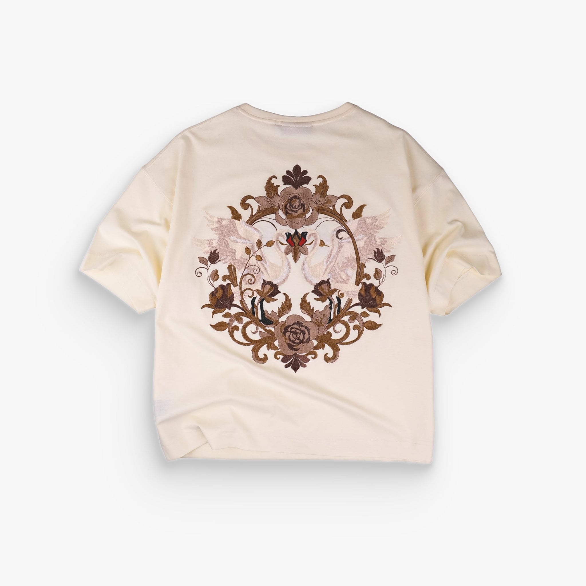 The Swan Opera - Off White Embroidered T-Shirt