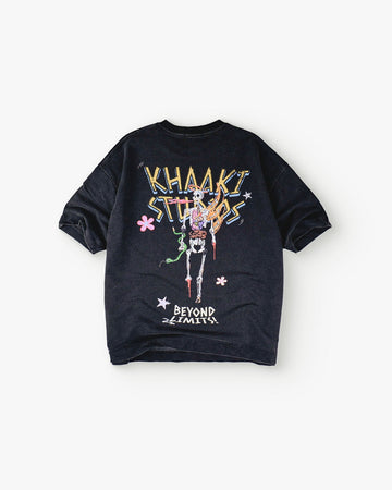 Khaaki Studios - Black Faded Printed Oversized T-shirt
