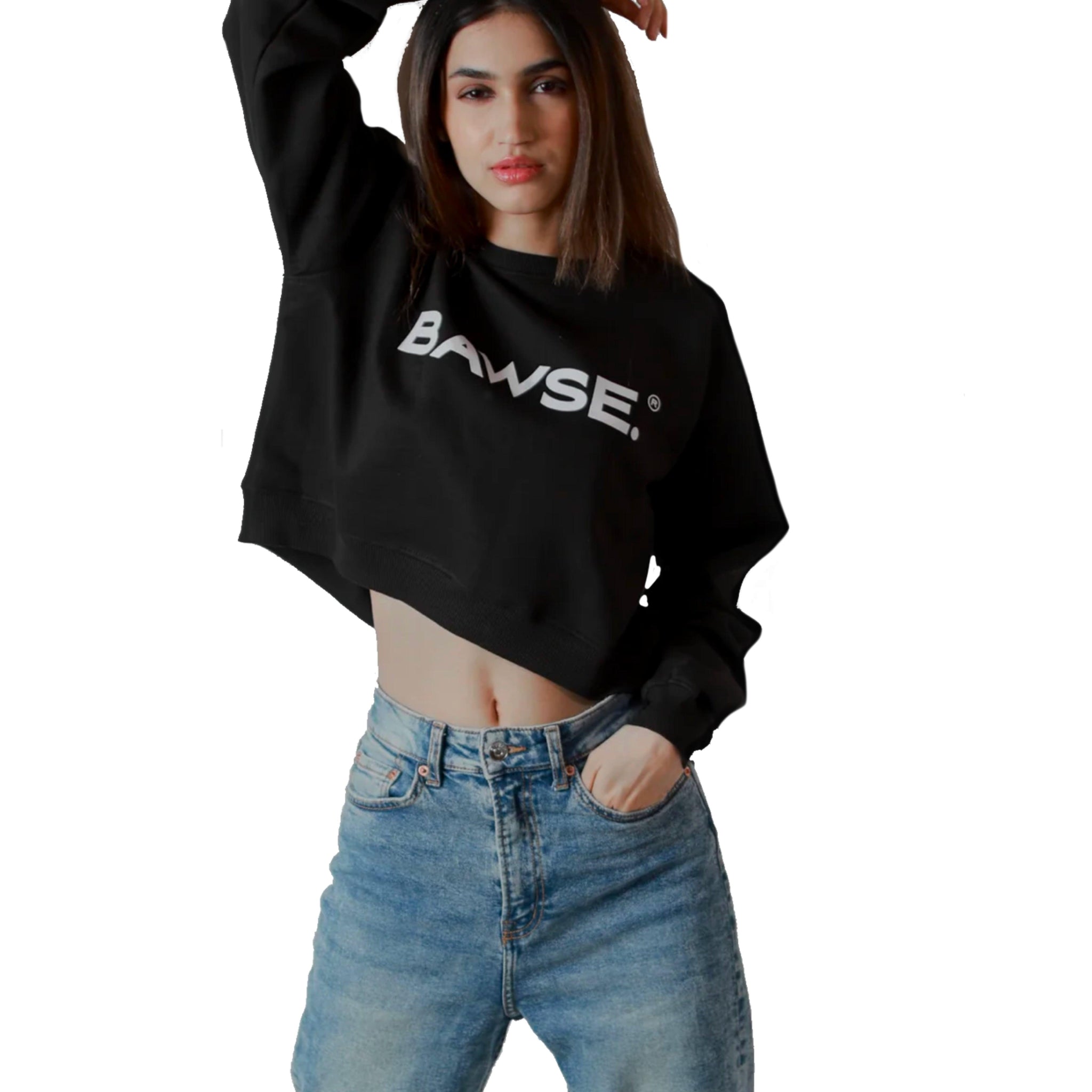 The Crop Sweatshirt Women - Black