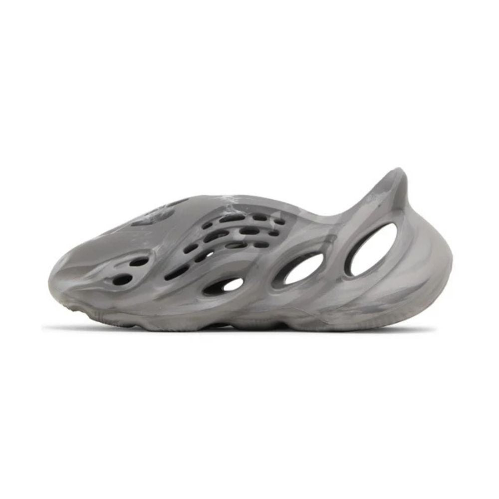 A single gray foam clog-style shoe shown in side profile against a plain white background.