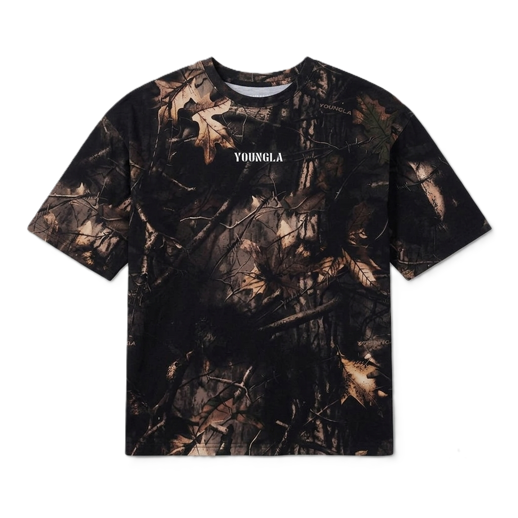 YoungLA Tree Camo Collection Tees – Black Tree Camo
