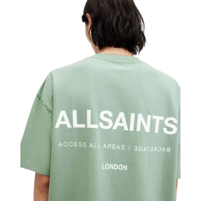 All Saints Access Cotton Oversized T-Shirt 'Shamrock Green'