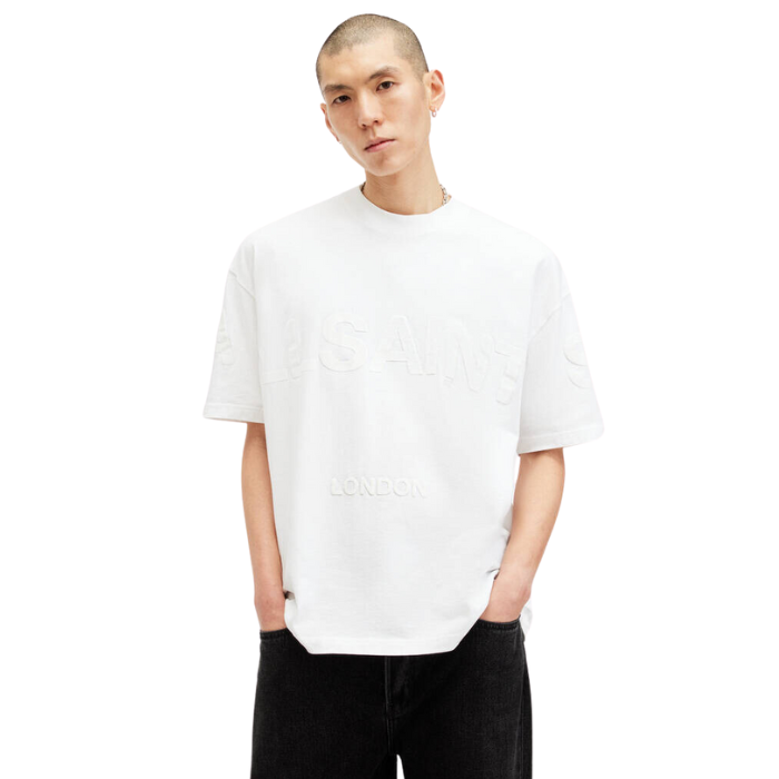 All Saints Biggy Oversized Logo Print T-Shirt 'Optic White'