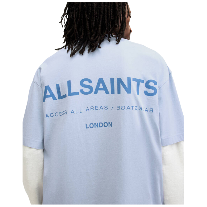 All Saints Access Oversized Crew Neck T-Shirt 'Bethel Blue'