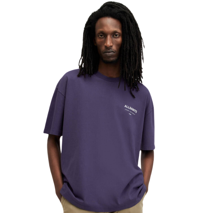 All Saints Underground Oversized Crew Neck T-Shirt 'Lapis Purple'