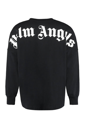 PALM ANGELS CLASSIC BACK LOGO OVERSIZED BLACK TEE