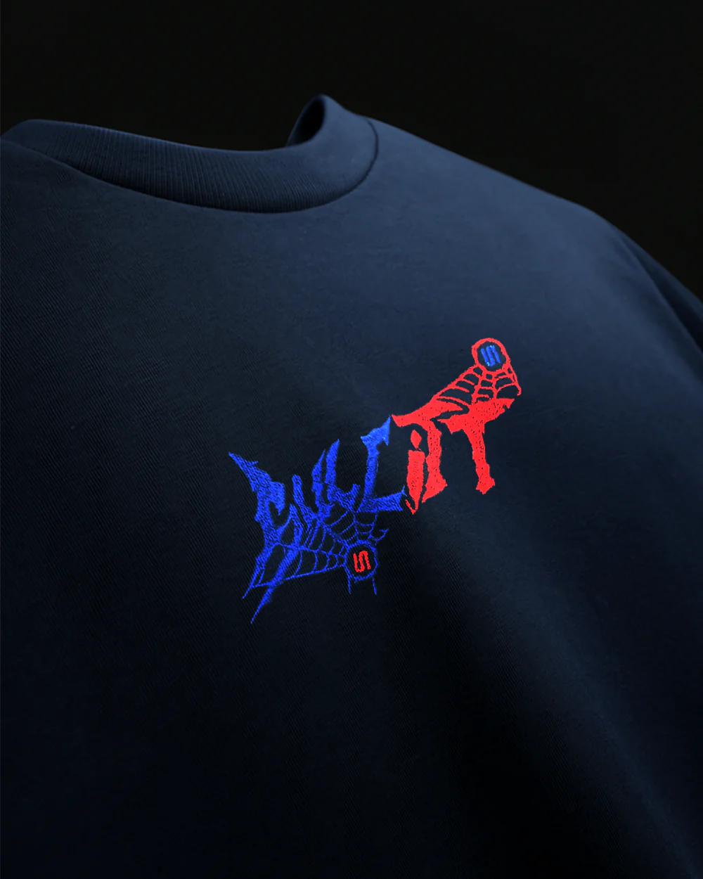 WEBBED UP NAVY BLUE TEE