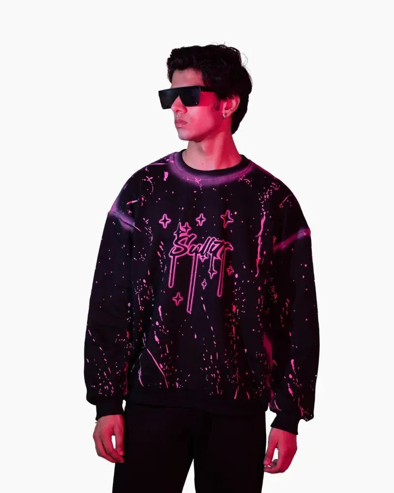 CHAOS PAINT BLACK SWEAT SHIRT
