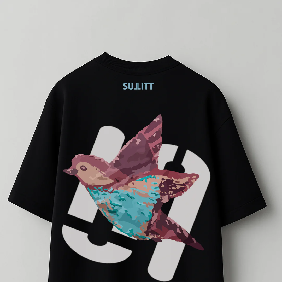 FEATHERED FRIEND BLACK OVERSIZED T-SHIRT