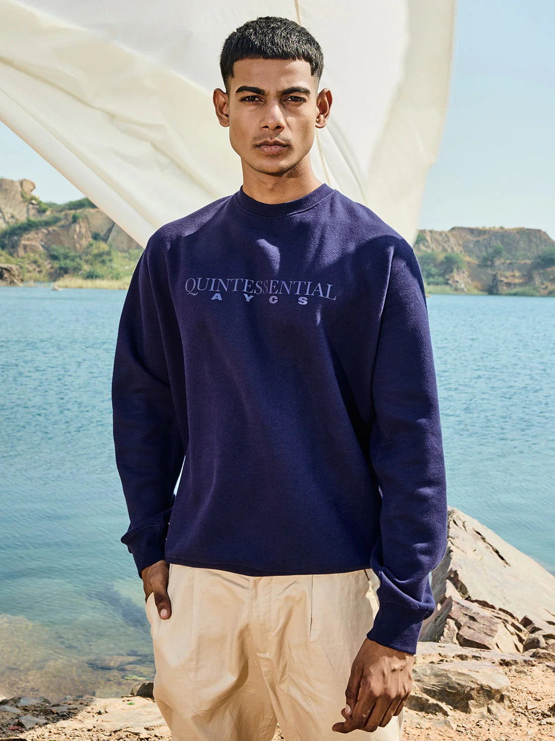 AYCS Quintessential Navy-Blue Luxury Sweatshirt