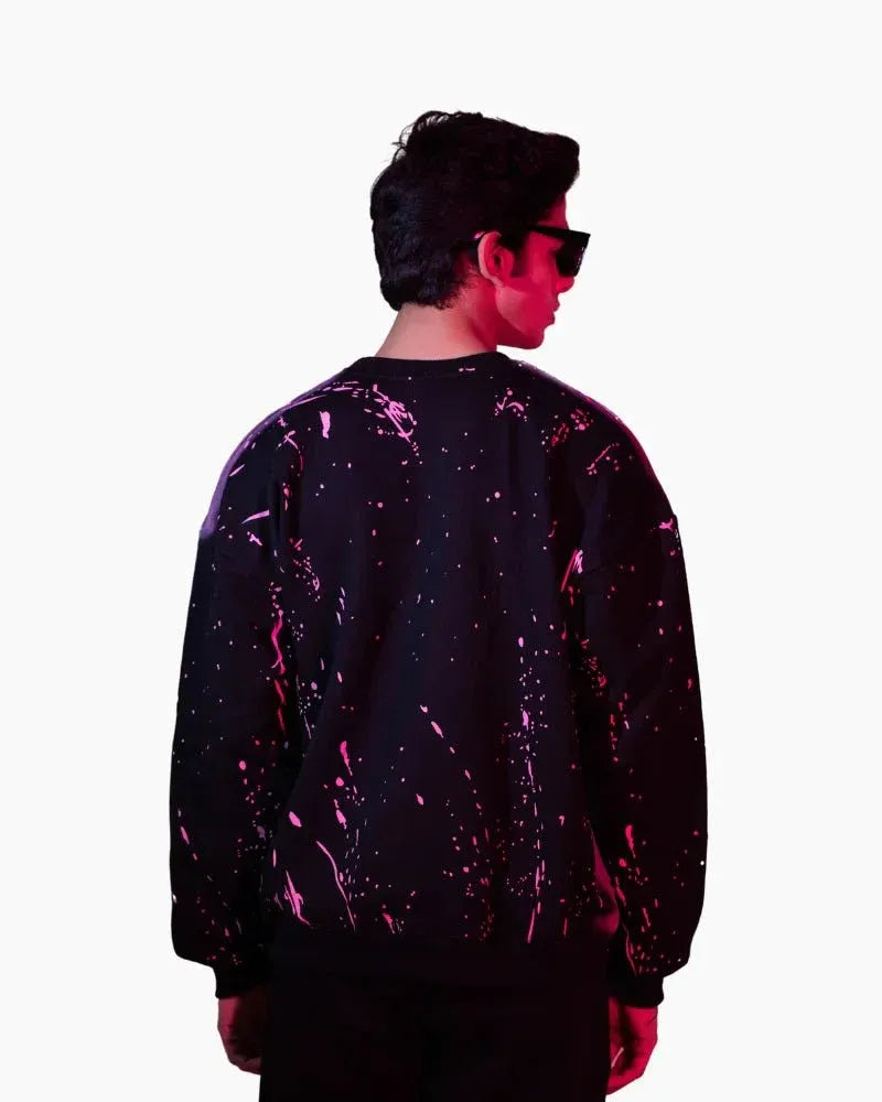 CHAOS PAINT BLACK SWEAT SHIRT