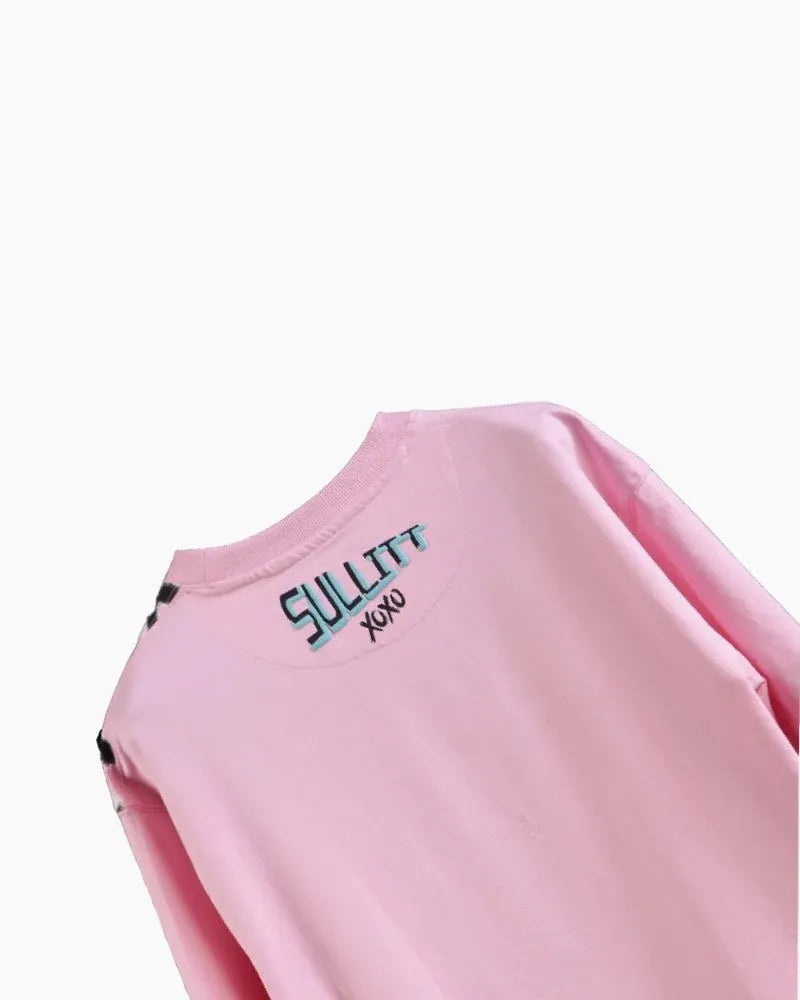 HUGS AND KISSES PINK OVERSIZED T-SHIRT