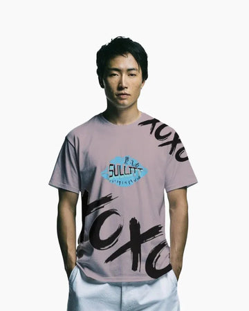 HUGS AND KISSES ASH OVERSIZED T-SHIRT