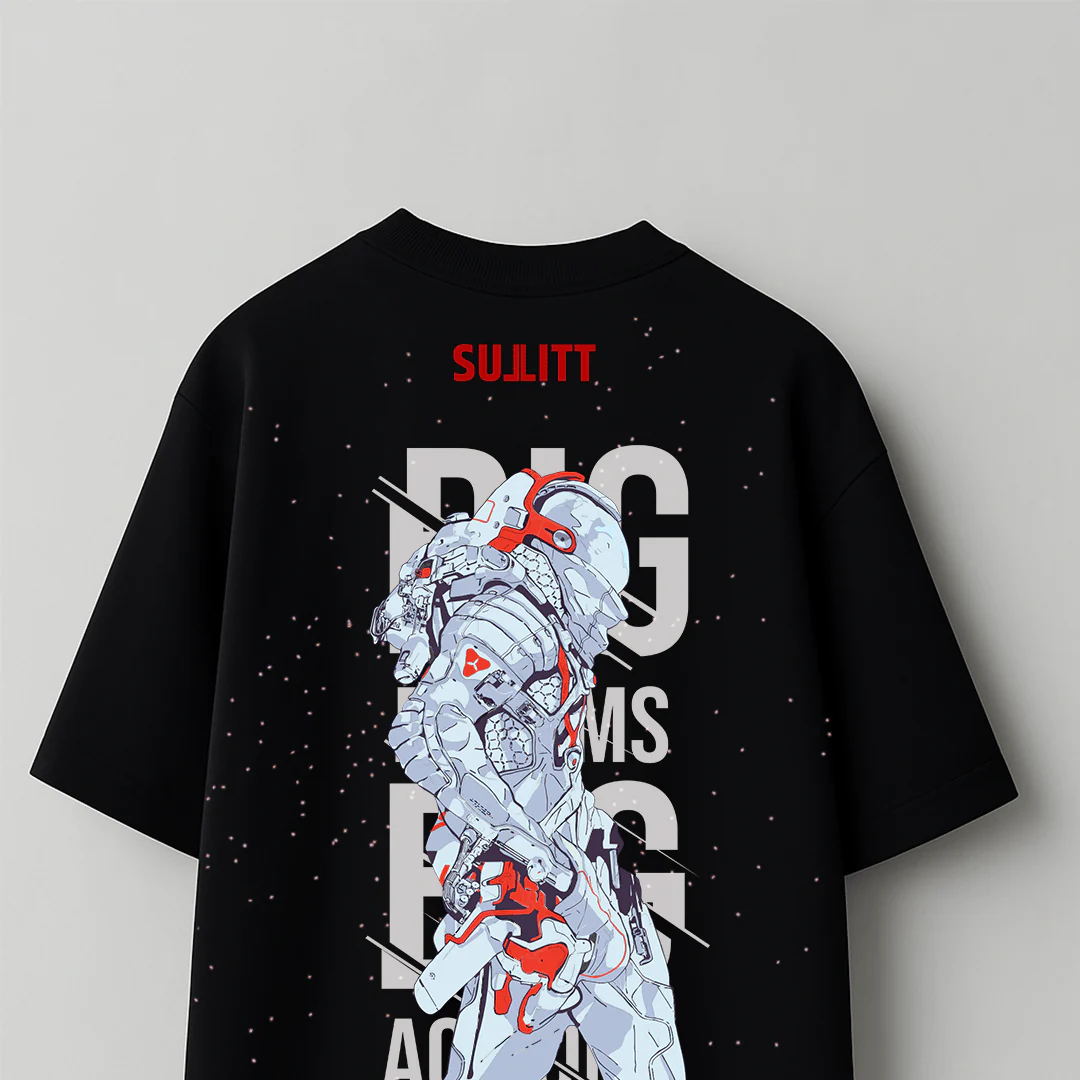 MOON WALKER BLACK OVERSIZED T-SHIRT
