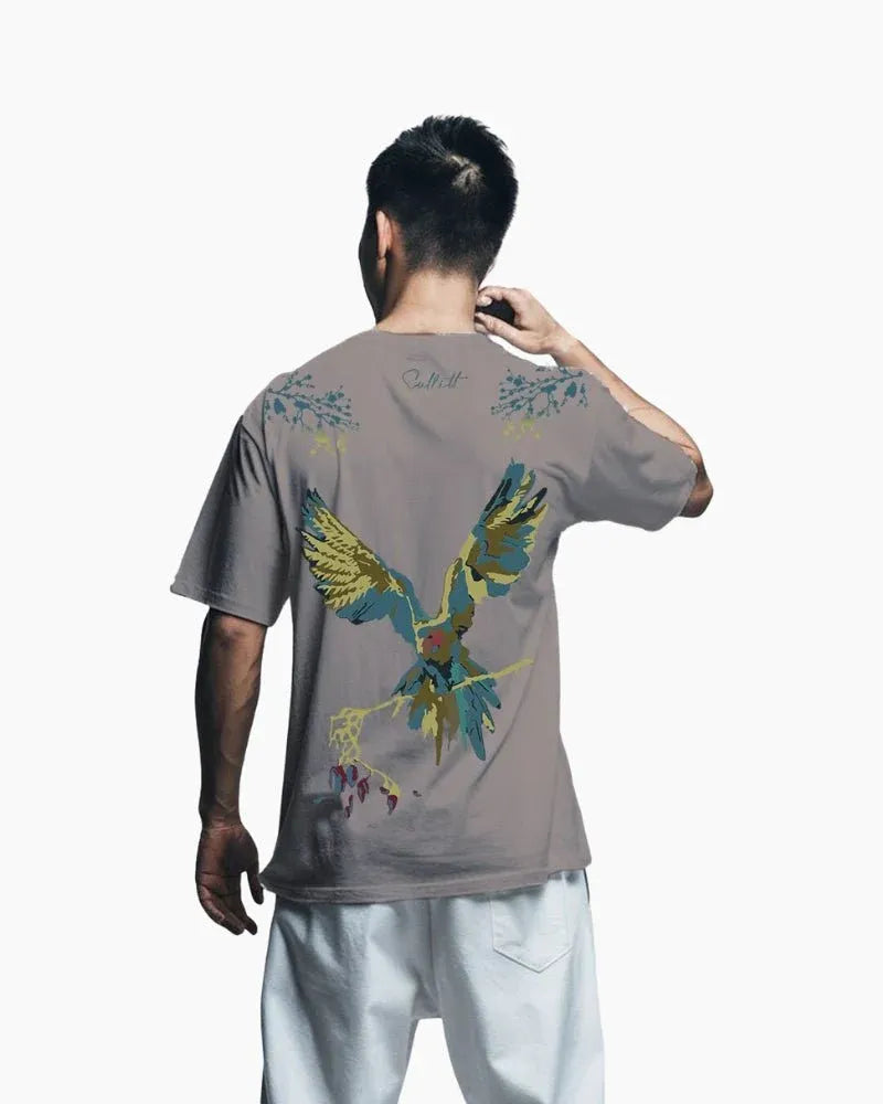 VIVIDLY PARROT ASH OVERSIZED T-SHIRT