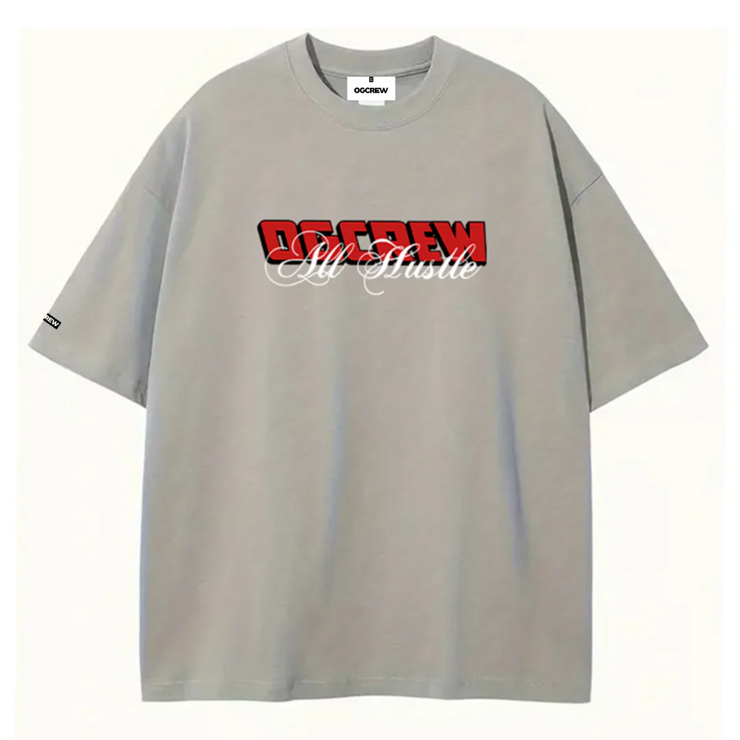 GREY ALL HUSTLE NO LUCK T-SHIRT