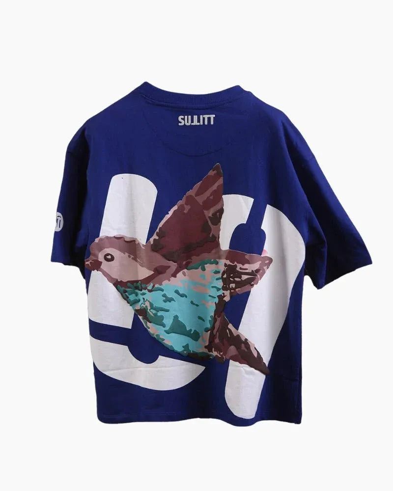 FEATHERED FRIEND BLUE OVERSIZED T-SHIRT