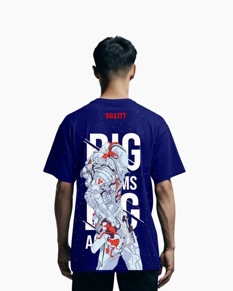 MOON WALKER BLUE OVERSIZED T-SHIRT
