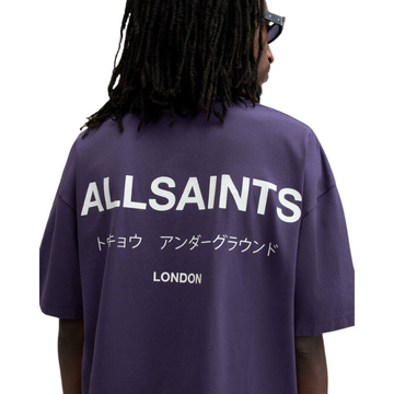 AllSaints Underground Oversized Crew Neck T-Shirt 'Lapis Purple'