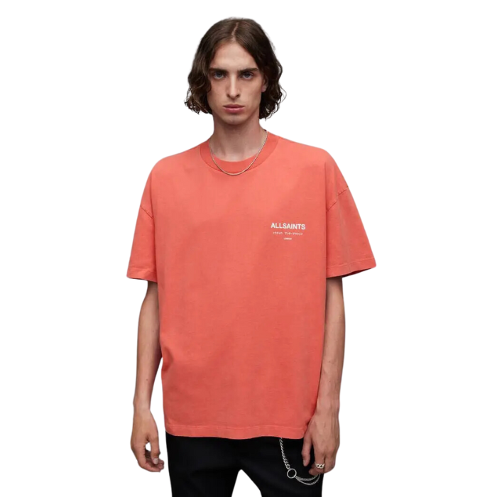 AllSaints Underground Oversized Crew Neck T-Shirt 'Ruby Red'