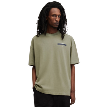 AllSaints Redact Oversized Embroidered Logo T-Shirt 'Eden Green'