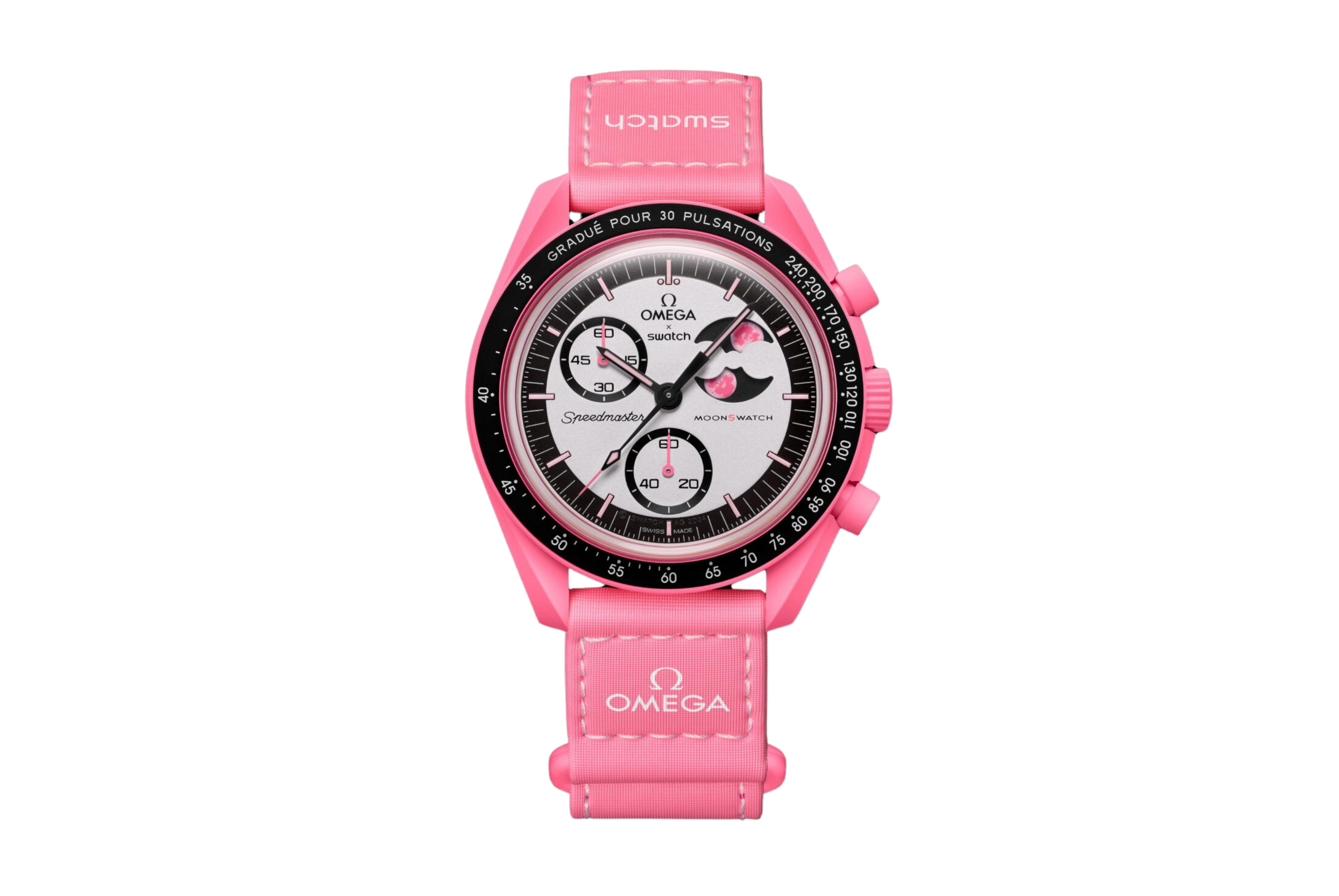 時計 Swatch MISSION TO THE PINK MOONPHASE OMEGA×Swatch 『MISSION TO THE PINK MOONPHASE』が 4月1日より限定